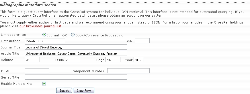 DOI search DOI search